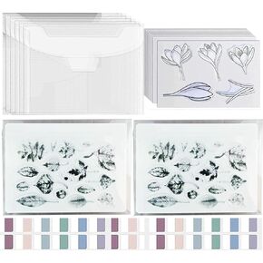 20 PCS Clear Stamps Storage Panels,Resealable Die Cut Storage Bag, White Plastic Stamps Organizer Panels, Clear Stamp Organizer Set for Die Cutting and Decorative