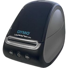 Dymo LabelWriter 550 Turbo Direct Thermal Label Maker - USB و LAN Connectivity Monochrome Label Printer - 300 dpi ، اطبع ما يصل إلى 90 علامة في الدقيقة ، التعرف على التسمية التلقائية - Briter Printer_Cable