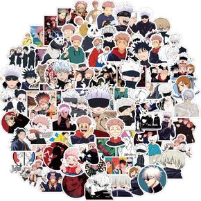 100 PCS ملصقات Jujutsu JJK لطيف Kaisen gojo ملصقات أنيمي مقاومة للماء لزجاجات المياه ، الكمبيوتر المحمول ، لوح التزلج ، الغيتار ، المصد ، الأمتعة