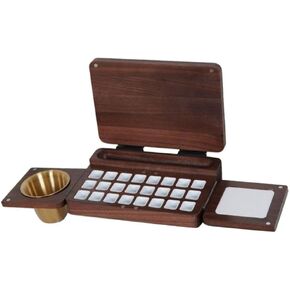 Watercolor Paint Box Wooden Paint Tray,Paint Palette Crafting Gouache Mixing Tray Folding Empty Palette Box
