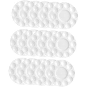 Angoily 15Pcs Plastic Color Mixing Plates Multi Paint Trays for Watercolor and Oil Based Pigments Lightweight and Easy to Clean for Artists Students