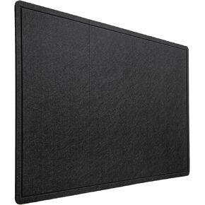 36" x 24" Large Bulletin Board for Wall | Decorative Felt Pin Board with 30 Push Pins | Foldable Photo Display Board for Office, Home & Classroom | Self-Adhesive Tape Included (Black)