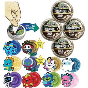 Crazy Aaron's Putty Mini Tins Lost Treasure Guardians Peel to Reveal Putty and Charms (Collect All 10) Gift Set Party Bundle - 4 Pack (.47oz Each) *Items are Assorted and May Contain Duplicates