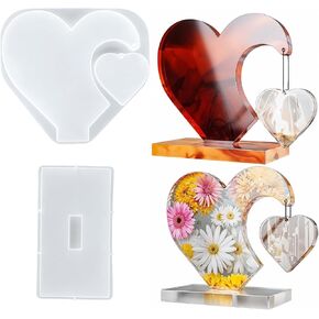 Heart Photo Frame Resin Mold 2 PCS Heart Love Shape Silicone Molds Large 3D Picture Frame Epoxy Molds for DIY Table Home Decor Casting Art Craft Valentine Christmas Gifts