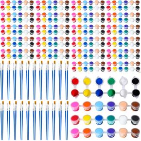 30 Pack Mini Acrylic Paint Set, 420 PCS Kids Paint Kit Container Strips Storage, 12 Colors Acrylic Paints Strips for Kids&Adults Craft Paint for Home Classroom Party Favors Paiting Gifts (420)