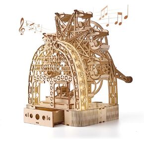 3D Wooden Puzzles for Adults: 3D Puzzles Light-Up Ferris Wheel with Music Box - 222psc Wooden Model Building Kits Fun Gifts for Adult with Storage Box - Hobbies for Men Women