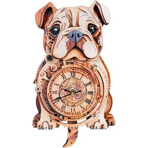 3D Puzzle for Adults Clock-Dragon Design Model Kit-Mechanical DIY Pendulum Clock with Roman Numerals-Desk Office Home Decor Personalized Gift for DIY Lovers