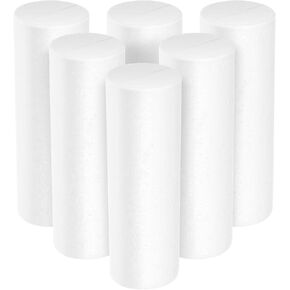6Pcs White Foam Columns 5.9 inch Foam Cylinders Polystyrene Foam Rods Foam Cake for DIY Craft Modeling Decorating Carving Painting