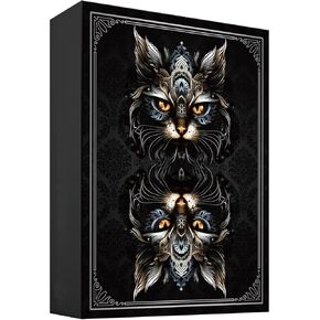 The World of Cats Themed Playing Cards, 54 Unique Designs Deck of Cards, Poker Cards, International Standard Size, Suitable for Travel, Party Entertainment, (Golden)