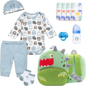 11 Pcs Reborn Baby Doll Clothes Set 20 Inch Bear Clothes Accessories for 17-22 Inch Reborn Dolls Boy Clothing with Big Backpack