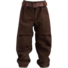 1:12 Scale Harem Pants and Belt, Miniature Doll Costume Cosplay,Action Figures Clothes for 6 inch Male Action Figures Costume , Dark Brown Pant