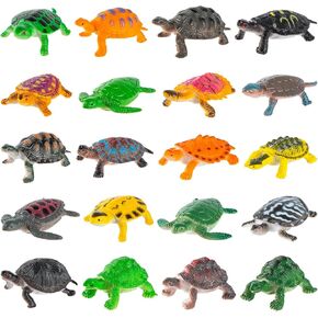 20Pcs Plastic Turtles Toy for Kids, Small Sea Turtle Toys Bulk, Mini Resin Fake Figures for Forest Animals