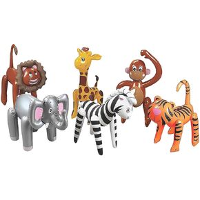 Fun Express Inflatable Animals - Enjoy Instant Fun Zoo Animal Inflatables Pack of 12 - Durable and Long-Lasting Animals - Eco-Friendly Materials - Non Toxic - Vbs Vacation Bible School Supplies/Decor