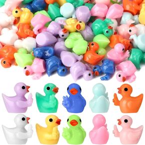 100Pcs Finger Resin Ducks, Funny Victory Gesture, Little Peace Sign Fingers, Cute Small With Peace Sign, Decoration Creative Gift for Micro Landscape (10 Colors)