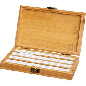Bamboo Paint Mixing Tray for Watercolor and Gouache Use at Home, 36 Grids