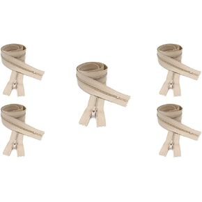 #4.5 Beige Closed Bottom Slipcover & Upholstery YKK Zipper - Color Beige #572 - Choose Your Length - Made in The United States (5 Zippers Per Pack) (80" Inches)