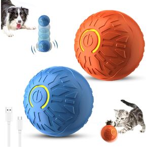 Shaky Ball Toy for Dogs, Automatic Interactive Dog Ball, USB Rechargeable Vibrating Dog Balls Suitable for All Dogs (Blue+Orange)-2PCS
