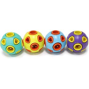 Dog Toy Balls, Interactive Puppy Toys for Fetch, 2" Rubber Pet Ball Pack with Bell for Small Dogs and Puppies