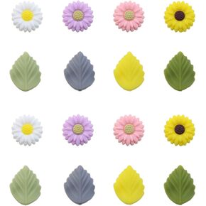 ZZHXSM 16-Piece Silicone Knitting Needle Stoppers Daisy Leaf Knitting Needle Tip Protectors Colorful Knitting Needle Caps for Knitting Sewing Quilting Crochet DIY Art Projects