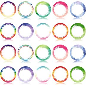 Outus 120 Pcs Circle Cutouts Circle Accents Paper Large Circles Round Classroom Decoration Themed Cutouts for Kids DIY Craft Bulletin Board Back to School Season (Watercolor)