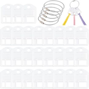BENECREAT 30 Pcs Floss Drops, Acrylic Embroidery Floss Bobbins with 6 Pcs Stainless Steel Wire, Sewing Thread Winding Boards for Embroidery Floss Organization and Sewing Crafts