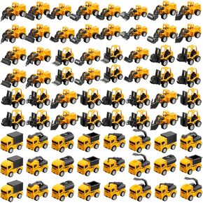 Libima 72 Pcs Construction Toys for Construction Party Favors, Fire Fighting Vehicles Tractor Military Truck Toys Small Sand Trucks Excavator Toy for Birthday Gift, 16 Styles(Engineering Vehicles)