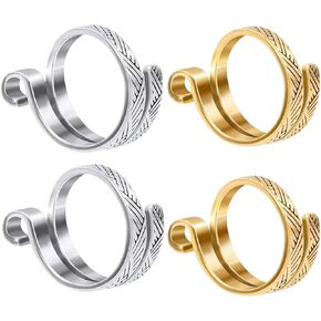 خاتم توتر الكروشيه ، إصبع حلقة الكروشيه ، علامات غرزة للكروشيه 10pcs (اللون العشوائي) ، حلقات الإصبع المعدنية القابلة للتعديل 2 الفضة+2 ذهبية
