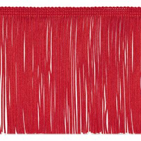 Trims By The Yard 6" Chainette Fringe Trim, Polyester-Made Decorative Fringe Trim, Versatile Fringes for Costumes, Uniforms, Home Decor, and Party Decorations, 5 yards, Red