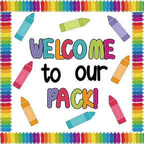 63PCS Classroom Bulletin Board Decorations Set Welcome to Our Pack Crayon Cutouts for Elementary School Bulletin Board Decorations Teacher Supplies Home Wall Decor