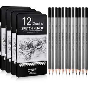 48 Pcs Drawing Sketching Pencil Set, Professional Drawing Pencils (10b - 6h) Graphite Sketch Pencil Artist Pencils Ideal for Beginners & Pro Artists, Drawing Art, Sketching, Shading Christmas Gifts