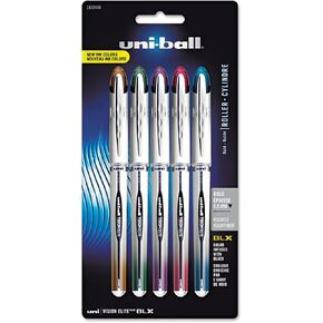 uni-ball 1832404 VISION ELITE BLX Series Rollerball Pen .8 mm Assorted 5/ST