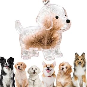 3Pcs Dog Hair Collector Keychain Charm Memorial Storage Box, 2025 New Pet Hair Memorial Keepsake, Transparent Keepsake Keychain for Collecting Cat and Dog Hair (C-3Pcs)
