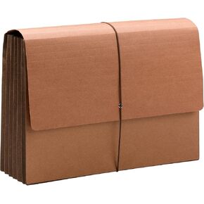 Smead TUFF File Wallet, 7" Expansion, Flap and Cord Closure, Extra Wide Legal Size, Redrope, 5 per Box (71167)