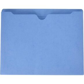 Smead File Jacket, Reinforced Straight-Cut Tab, 2" Expansion, Letter Size, Blue, 50 per Box (75562)