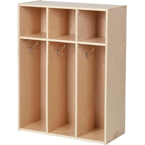 Sleekline 3-Section Toddler-Sized Coat Locker, Kids Furniture, Natural