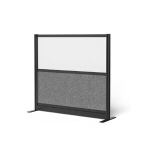 LUXOR MW-5348-FWCGWB Modular Wall Room Divider System - Black Frame - 53" x 70" Starter Wall - Wide Paneling