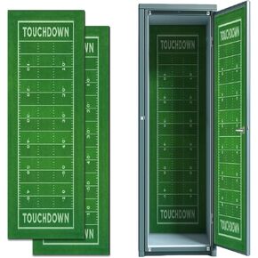 2 Pcs Locker Magnetic Wallpaper American Football Field Artificial Turf Soccer Field 12" x 36" Wall Magnetic Sticker Removable Locker Accessories Decor Easy Install for Office School