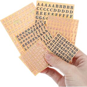 6 Sheets Alphabet Mini Number Stickers Small Letter Stickers Self-Adhesive Mini Decals Epoxy Tiny DIY Fabric Vinyl Alphabets Monogram Letters for Epoxy Casting Decoration DIY Craft Scrapbook