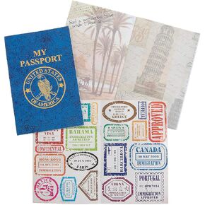 Passport Sticker Book for Kids (Set of 12 Books) Includes Assorted Travel Stamp Stickers