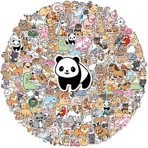 Anwyll 200Pcs Animal Stickers for Kid - Cute Animal Water Bottle Stickers Waterproof Vinyl Animals Sticker Self Adhesive Pet Reward Sticker for Baby Teacher Classroom Back to School Sufari Party Decor