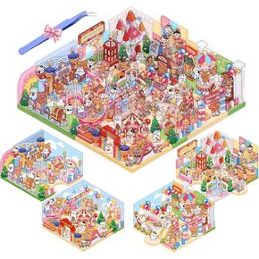 3D Sticker Scene, DIY House Stickers - Make Your Own Mini Prince Room Supermarket Coffee Bookstore Scenes... (Set 12)
