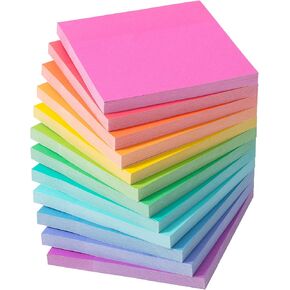 Mr. Pen- Sticky Notes, 3"x3", 12 Pads, 600 Sheets, 12 Vibrant Color Sticky Notes 3x3