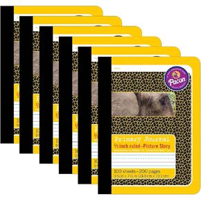 كتاب التكوين الأساسي Pacon® ، BOOT BOOND ، D'NEALIAN/ZANER-BLOSER ، 1/2 "x 1/4" × 1/4 "حكمت قصة الصورة ، 9-3/4" × 7-1/2 "، 100 ورقة ، حزمة 6