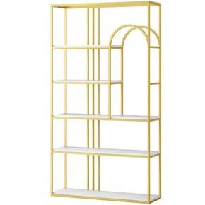 Bookshelves Nordic Partition Rack Living Room Floor-to-Ceiling Bookshelf Office Porch Metal Shelf Multi-Layer Decorative Rack Bookshelf(B,120 * 30 * 180cm)