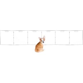 Acylic Pet Playpen Gate for The House Doorways, Clear Acrylic Pet Gate for Dogs, Freestanding, Clear (23.6' Tall, 6-Panel (141.6' Wide))