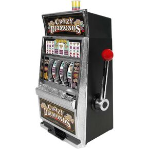 Slot Machine - Las Vegas Game with Casino Sounds, Flashing Lights, and Chrome Trim - Accepts 98-Percent of World Coins by Trademark Poker