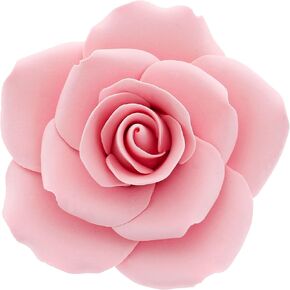 Global Sugar Art Rose Jumbo Sugar Cake Flowers Pink, 5 Count