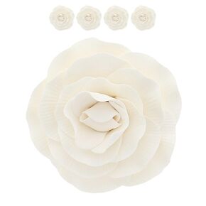 Global Sugar Art Peony Rose Sugar Cake Flowers, White, 4 Count by Chef Alan Tetreault