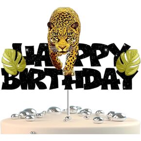 Cheetah Cake Decorations for Kids Birthday Parties Cheetah Print Topper for Boys and Girls Cheetah Cupcake Toppers Fun Animal Theme Decoration for Birthday Celebrations and Events