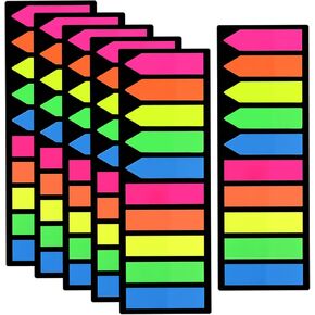 1200 Pieces Sticky Tabs,6 Sets Annotation Tabs,Transparent Sticky Notes,Book Tabs,Arrow Index Tabs,Page Markers,Study Supplies,Book Mark,Small Sticky Notes,for Note Classification,Books,School,Office